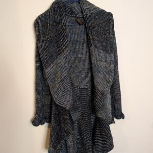 Handcrafted 100% Alpaca Wool Open Front Cardigan Sweater Coat Peru M/L